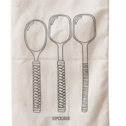 Storied Home Mango Wood Spoons With Bamboo And Leather Wrapped Handles, Set Of 3 In Printed Drawstring Bag -Interio Store GUEST 6bdacfb0 cf37 42da 86a8 c2b771c24856