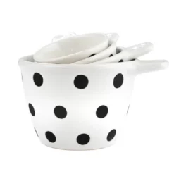 Storied Home Ceramic Measuring Cups With Polka Dots, Set Of 4 Sizes, Black And White -Interio Store GUEST 6d965e62 fea4 47c3 8471 f51c257ec9b6