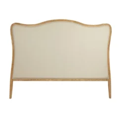 Storied Home Queen Oak Wood Headboard Beige: Upholstered, Freestanding, No Assembly, Spot Clean
