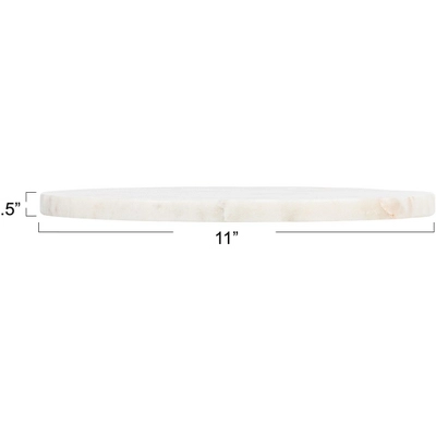Storied Home Round Marble Charcuterie Or Cutting Board, White 3 Storied Home Round Marble Charcuterie Or Cutting Board, White