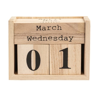 Storied Home Paulownia Wood Perpetual Calendar 7 Storied Home Paulownia Wood Perpetual Calendar - Image 5