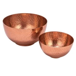 Storied Home Round Hammered Metal Bowls, Set Of 2 Sizes -Interio Store GUEST 78787524 7605 4bf0 afc9 b025015dbc1b