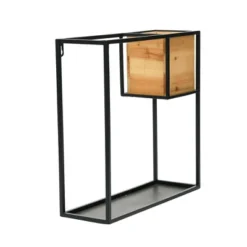 Storied Home Metal Wall Shelf With Wood Box, Black -Interio Store GUEST 799af232 6fe9 448f 9ec1 87259b53defd