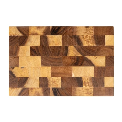 Storied Home Suar Wood End Grain Rectangle Cheese And Cutting Board, Natural 8 Storied Home Suar Wood End Grain Rectangle Cheese And Cutting Board, Natural - Image 6