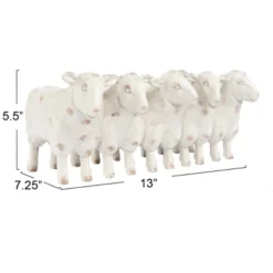 Storied Home Farmhouse Resin Sheep Planter, White