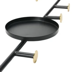 Storied Home Metal Wall Hook With 1 Shelf & 5 Hooks, Black & Brass Finish -Interio Store GUEST 82458106 2bc2 450a 9c83 ee909719ba78