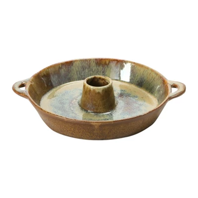 Storied Home Stoneware Dish With Toothpick Holder, Reactive Glaze, Brown (Each One Will Vary) 6 Storied Home Stoneware Dish With Toothpick Holder, Reactive Glaze, Brown (Each One Will Vary) - Image 4