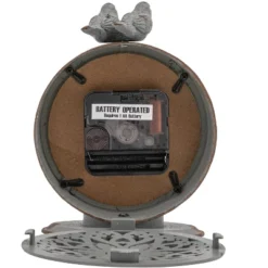 Storied Home Decorative Pewter Mantel Clock With Bird, Grey -Interio Store GUEST 855ef517 dc5a 420b a45a 48c6d1cc8b18