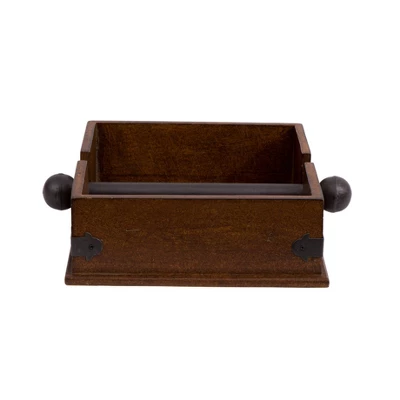 Storied Home Square Wood & Metal Dinner Napkin Holder: Freestanding, Spot Clean, Kitchen Accessory 3 Storied Home Square Wood & Metal Dinner Napkin Holder: Freestanding, Spot Clean, Kitchen Accessory