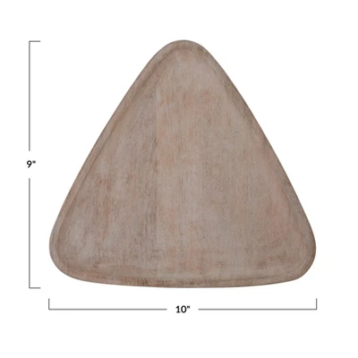 Storied Home Mango Wood Tray, Triangular Shaped 3 Storied Home Mango Wood Tray, Triangular Shaped