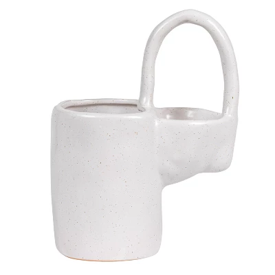 Storied Home Stoneware Sponge And Dish Brush Holder, White Speckled Finish 9 Storied Home Stoneware Sponge And Dish Brush Holder, White Speckled Finish - Image 7