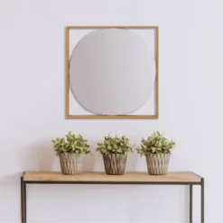 Square Metal Floating Wall Mirror Gold - Storied Home -Interio Store GUEST 8c9bbab6 61e3 4f78 9f8d 2516100770a3