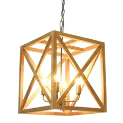 Metal/Wood Chandelier Natural Brown - Storied Home -Interio Store GUEST 8ce3c682 249c 49e1 8068 4b5b414b2205