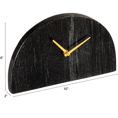 Storied Home Decorative Half Moon Marble Mantel Clock 3 Storied Home Decorative Half Moon Marble Mantel Clock