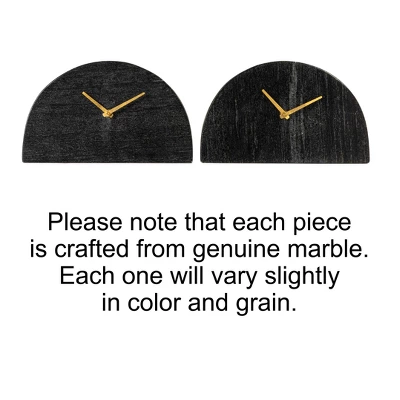 Storied Home Decorative Half Moon Marble Mantel Clock 5 Storied Home Decorative Half Moon Marble Mantel Clock - Image 3