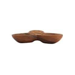 Storied Home Modern Acacia Wood Appetizer Bowl With 3 Compartments, Natural -Interio Store GUEST 8e3c4cfa d6ac 4be5 8c4f e4460d6ac74f