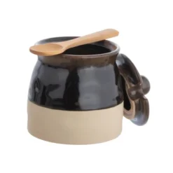 Storied Home Stoneware Sugar Pot With Lid And Wood Spoon -Interio Store GUEST 91fb5d15 b687 45d8 99dc 26c3f82c1758