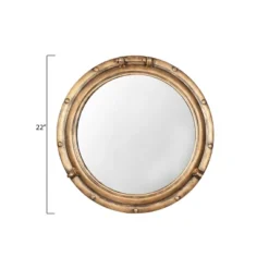 22" Round Distressed Metal Porthole Mirror Gold - Storied Home 21 22" Round Distressed Metal Porthole Mirror Gold - Storied Home -Interio Store GUEST 924e831a ecd4 461d 9adc 38681e4a6aa7