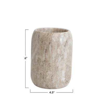 Storied Home Modern Marble Bottle Holder, Beige 4 Storied Home Modern Marble Bottle Holder, Beige - Image 2