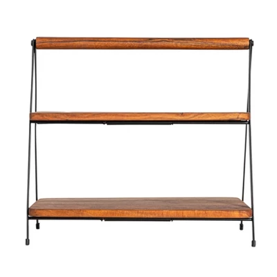 Storied Home Acacia Wood 2-tier Serving Stand 9 Storied Home Acacia Wood 2-tier Serving Stand - Image 7