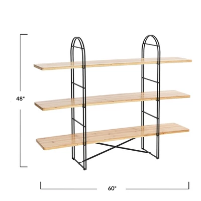 Eitri Wood And Metal Adjustable Shelving Unit 3 Eitri Wood And Metal Adjustable Shelving Unit