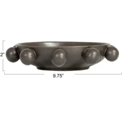 Storied Home 9.75 Inches Stoneware Bowl With Orbs And Reactive Glaze