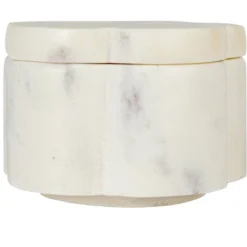 Storied Home Elegant Marble Pinch Pot With Lid, White -Interio Store GUEST 9710f48a 9550 4c2e afe6 401046474615