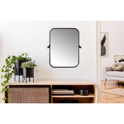 Metal Framed Pivoting Wall Mirror Black - Storied Home 4 Metal Framed Pivoting Wall Mirror Black - Storied Home - Image 2