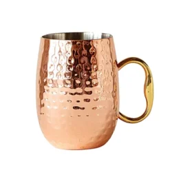 Storied Home Hammered Stainless Steel 16 Oz Mule Mug, Copper Finish -Interio Store GUEST 99aedf57 b41f 4c3c be4a f081525b4b56