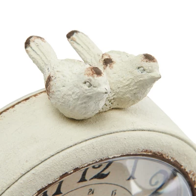 Storied Home Vintage Pewter Mantel Clock With Birds 9 Storied Home Vintage Pewter Mantel Clock With Birds - Image 7