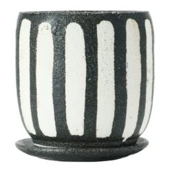 Storied Home Hand-Painted Terra-cotta Planter With Saucer, Black & White (Holds 6" Pot) 17 Storied Home Hand-Painted Terra-cotta Planter With Saucer, Black & White (Holds 6" Pot) -Interio Store GUEST 9c20ac15 3fdd 4261 8a43 a3b2d554c1d3