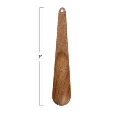 Storied Home Hand Carved Acacia Wood Scoop, Natural