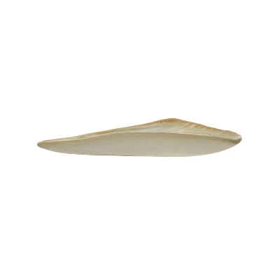 Storied Home Stoneware Pleated Plate, Reactive Glaze, Cream Color (Each One Will Vary) 4 Storied Home Stoneware Pleated Plate, Reactive Glaze, Cream Color (Each One Will Vary) - Image 2