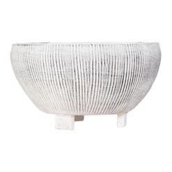 Storied Home Small Footed Terracotta Planter With Fluted Texture Distressed Cream: Indoor 4.5" Hand-Painted Vase 9 Storied Home Small Footed Terracotta Planter With Fluted Texture Distressed Cream: Indoor 4.5" Hand-Painted Vase -Interio Store GUEST a37e3bbf 4914 4e71 9ebf a51f77de3d5a
