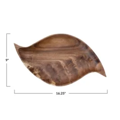 Storied Home Acacia Wood Tray, Abstract Shaped