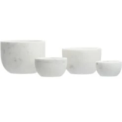 Storied Home White Marble Bowls (Set Of 4) 13 Storied Home White Marble Bowls (Set Of 4) -Interio Store GUEST a8a5bfe2 e2c7 4ae9 b491 681d0a38f52f