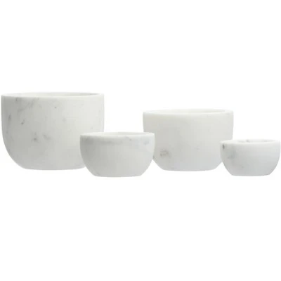 Storied Home White Marble Bowls (Set Of 4) 8 Storied Home White Marble Bowls (Set Of 4) - Image 6
