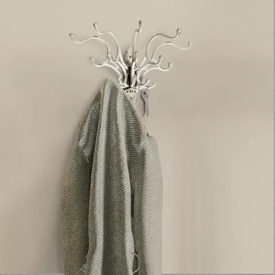 Storied Home Antique Decorative Cast Iron Multi Hook Wall Hanger: Swivel Hooks, Vertical Storage 4 Storied Home Antique Decorative Cast Iron Multi Hook Wall Hanger: Swivel Hooks, Vertical Storage - Image 2