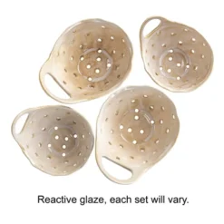 Storied Home Set Of 2 Cream Reactive Glaze Stoneware Colanders