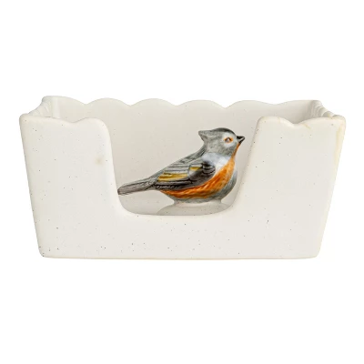 Storied Home Avian Grace Stoneware Napkin Holder With Weight, Multicolor 9 Storied Home Avian Grace Stoneware Napkin Holder With Weight, Multicolor - Image 7