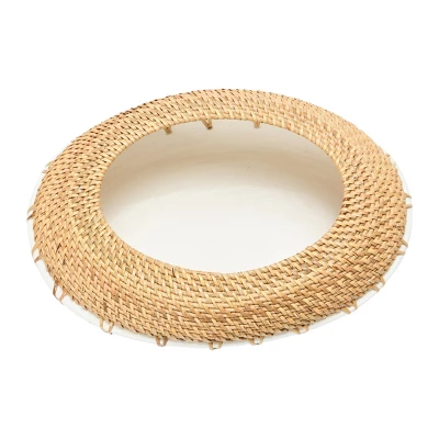 Storied Home Handmade Terra-cotta Planter With Hand-Woven Rattan Stitching 6 Storied Home Handmade Terra-cotta Planter With Hand-Woven Rattan Stitching - Image 4