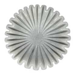 Storied Home Round Marble Pleated Dish, White -Interio Store GUEST afd57a0a 2ad8 45e4 a171 444173f026c8