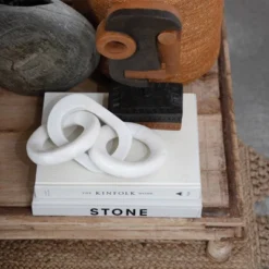 Storied Home Marble Chain Dรฉcor, White