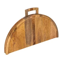 Storied Home Mango Wood And Stainless Steel Folding Cheese And Serving Board With Handle And Magnets Closure, Natural And Gold -Interio Store GUEST b00723b7 9580 45d4 a5dd a1e2f83ddeb7
