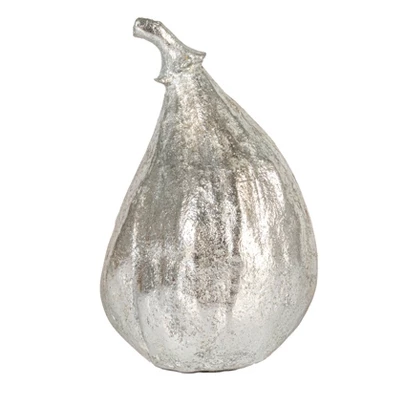 Storied Home Decorative Resin Figs, Silver Finish, Set Of 5 5 Storied Home Decorative Resin Figs, Silver Finish, Set Of 5 - Image 3