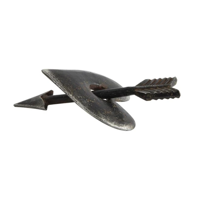 10" X 4.5" Metal Heart And Arrow Accent Piece - Storied Home 3 10" X 4.5" Metal Heart And Arrow Accent Piece - Storied Home