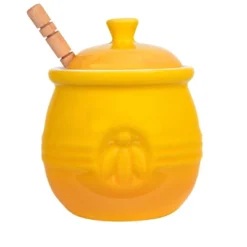 Storied Home Farmhouse Embossed Stoneware Honey Pot With Wood Honey Dipper 12 Storied Home Farmhouse Embossed Stoneware Honey Pot With Wood Honey Dipper -Interio Store GUEST bad42677 12cc 4917 9fc2 6e23e17cbb8b