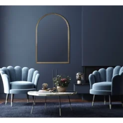 Arched Metal Wall Mirror Gold - Storied Home