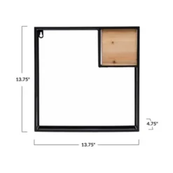 Storied Home Metal Wall Shelf With Wood Box, Black