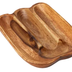 Storied Home Acacia Wood Divided Tray, Natural -Interio Store GUEST c63b44b9 3435 418f 9a68 a8cb87761c6a